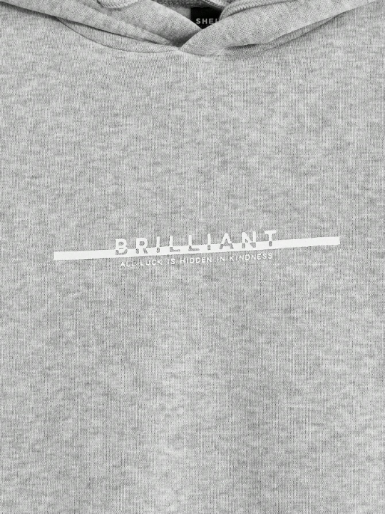 Manfinity Hypemode Men Letter Graphic Drawstring Hoodie