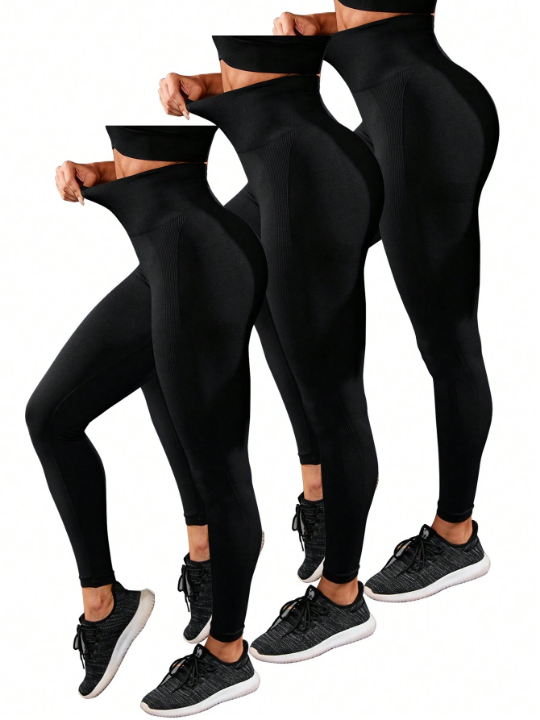 Seamless Wide Waistband Sports Leggings