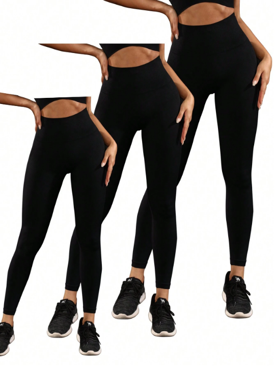 Seamless Wide Waistband Sports Leggings