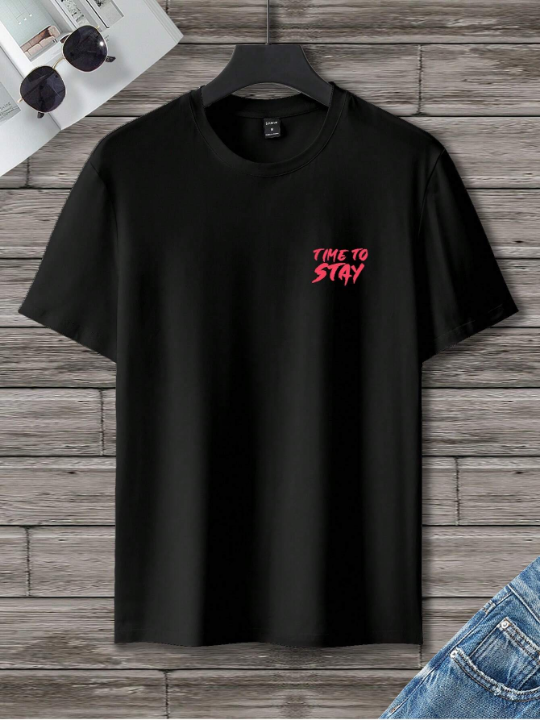 Manfinity Homme Men Eye & Slogan Graphic Tee