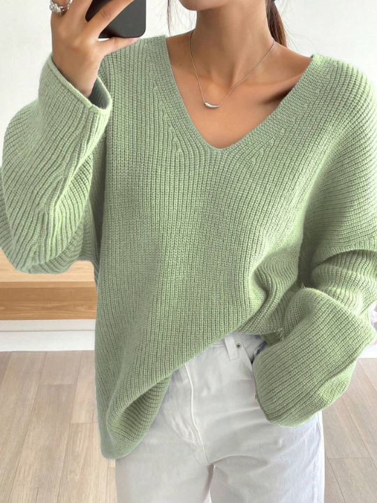 DAZY Ribbed Knit Drop Shoulder Sweater