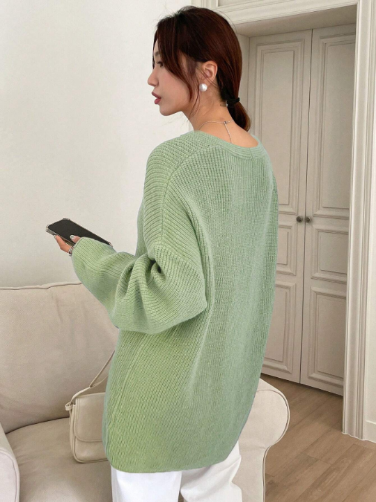 DAZY Ribbed Knit Drop Shoulder Sweater