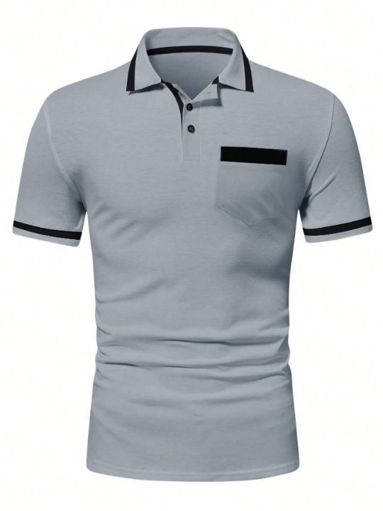 Manfinity Mode Men Contrast Trim Polo Shirt