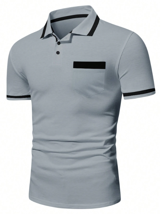 Manfinity Mode Men Contrast Trim Polo Shirt