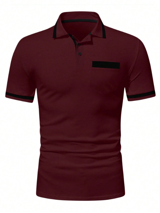 Manfinity Mode Men Contrast Trim Polo Shirt