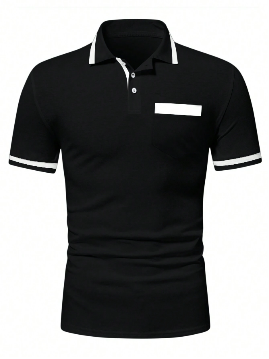 Manfinity Mode Men Contrast Trim Polo Shirt