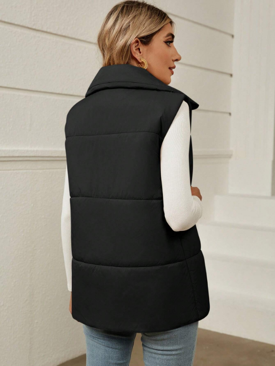 LUNE Zip Up Sleeveless Puffer Vest Coat