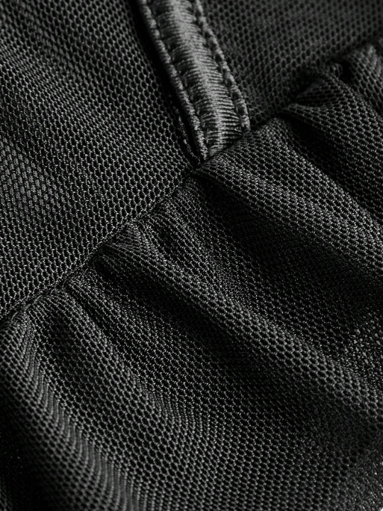 Contrast Lace Mesh Underwire Teddy Bodysuit