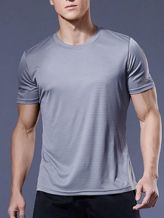 Men's Loose Fitness Gym Training Short Sleeve Sportswear For Soccer, Basketball, Running Gym Clothes Men Basic T Shirt