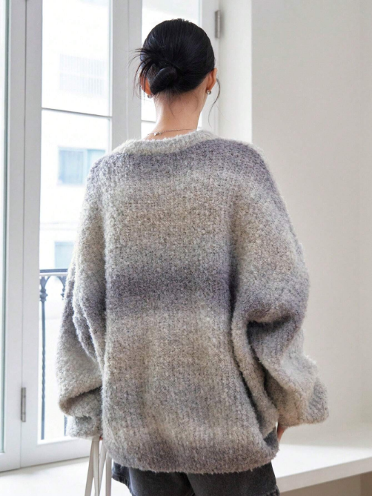 Dazy-Less Ombre Drop Shoulder Oversized Sweater