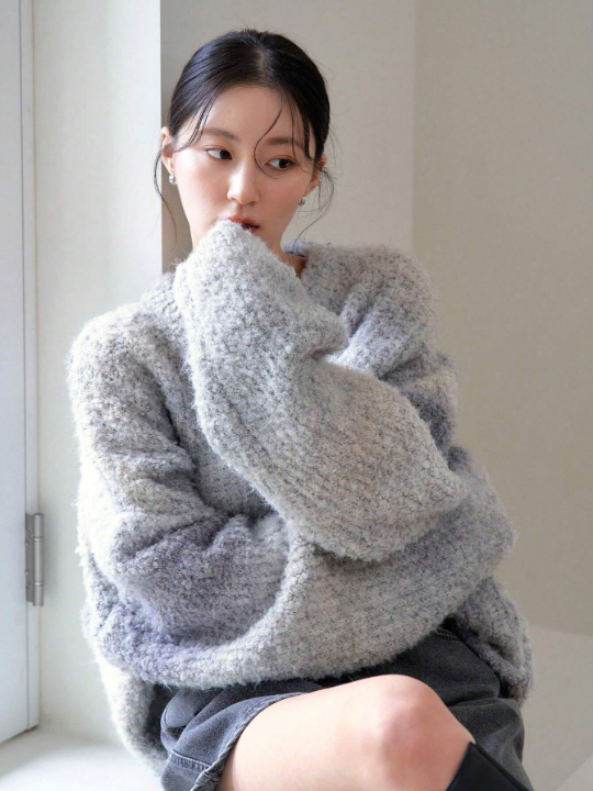 Dazy-Less Ombre Drop Shoulder Oversized Sweater