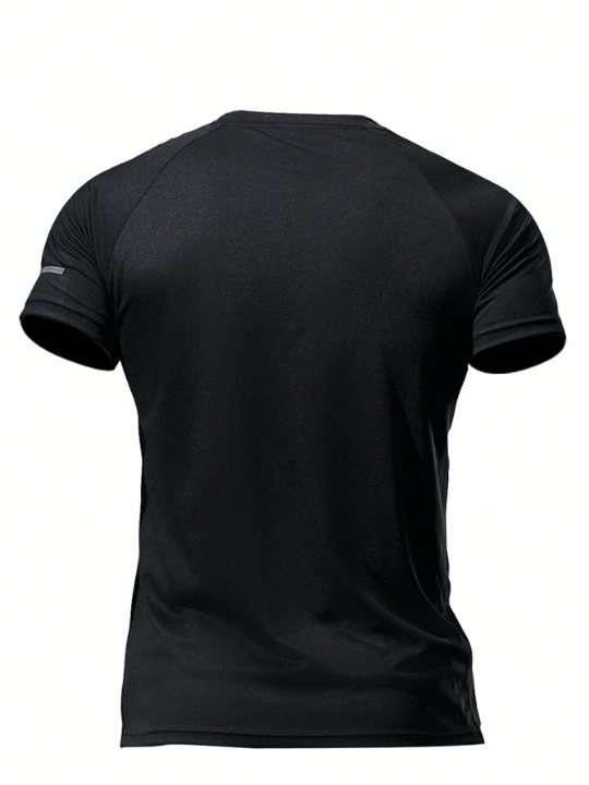 Men's Casual Sports Quick-Drying Training Running T-Shirt With High Elasticity And Loose Fit, For Fitness And Outdoor Activities Gym Clothes Men Basic T-Shirt