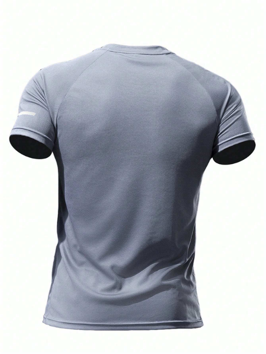 Men'S Casual Fitness Outdoor Sports Quick-Dry Training Running High Elastic Loose Fit Short Sleeve T-Shirt Gym Clothes Men Basic T Shirt