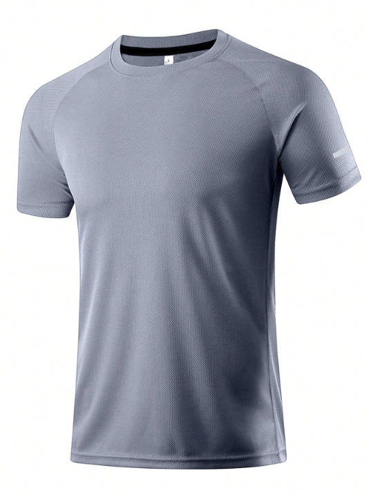 Men'S Casual Fitness Outdoor Sports Quick-Dry Training Running High Elastic Loose Fit Short Sleeve T-Shirt Gym Clothes Men Basic T Shirt