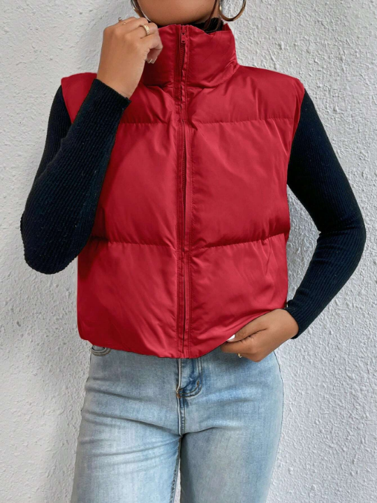 EZwear Zip Up Sleeveless Puffer Coat Without Sweater