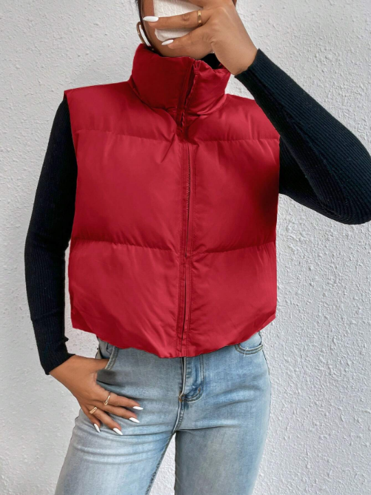 EZwear Zip Up Sleeveless Puffer Coat Without Sweater