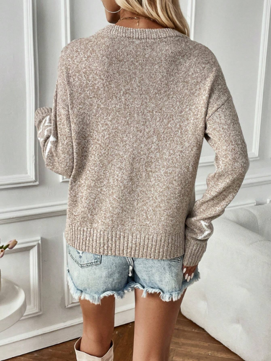 LUNE Star Pattern Drop Shoulder Sweater