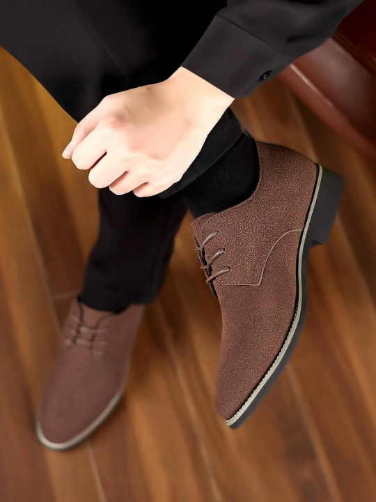 Men's Suede Casual Flat Shoes, Multicolor Leather Shoes, Fashionable & Trendy, Plus Size