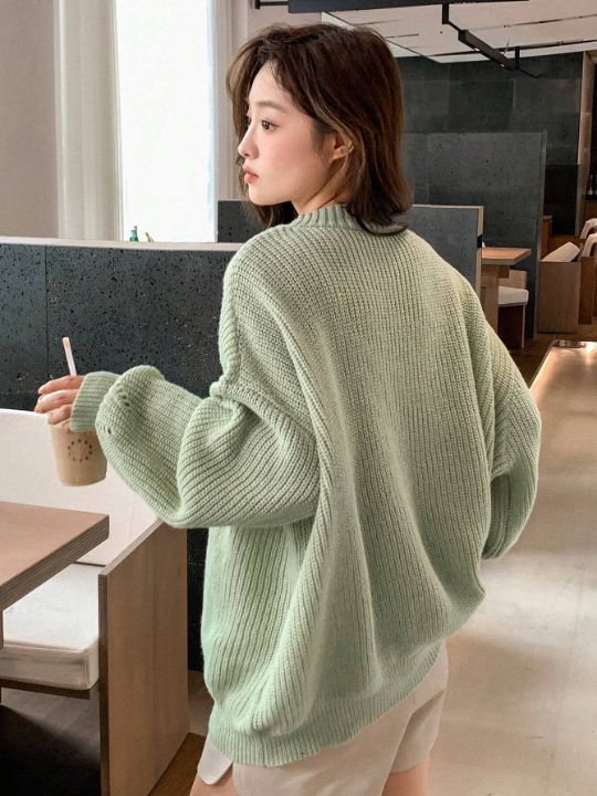 DAZY Solid Drop Shoulder Oversized Sweater