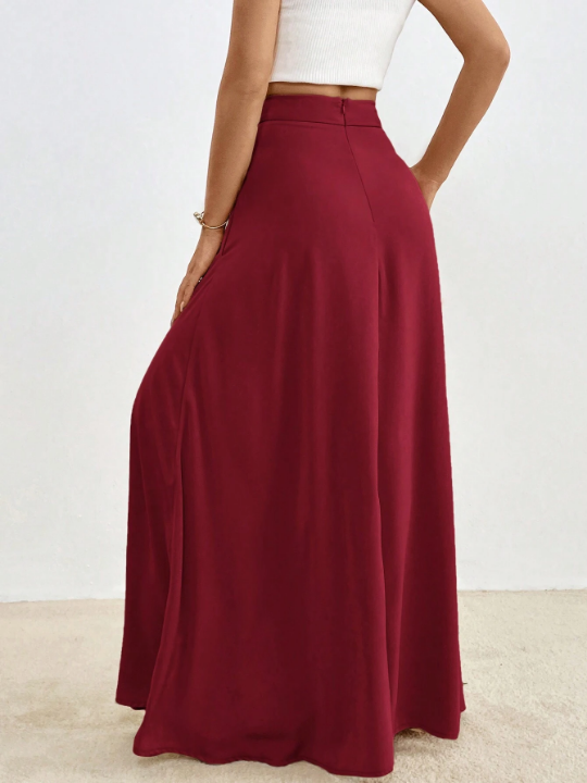 Essnce Solid High Waist Maxi Skirt