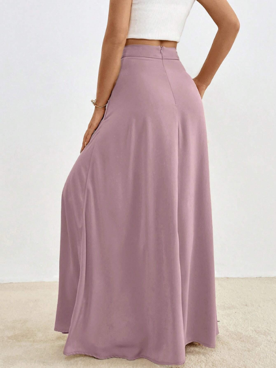 Priv Solid High Waist Maxi Skirt