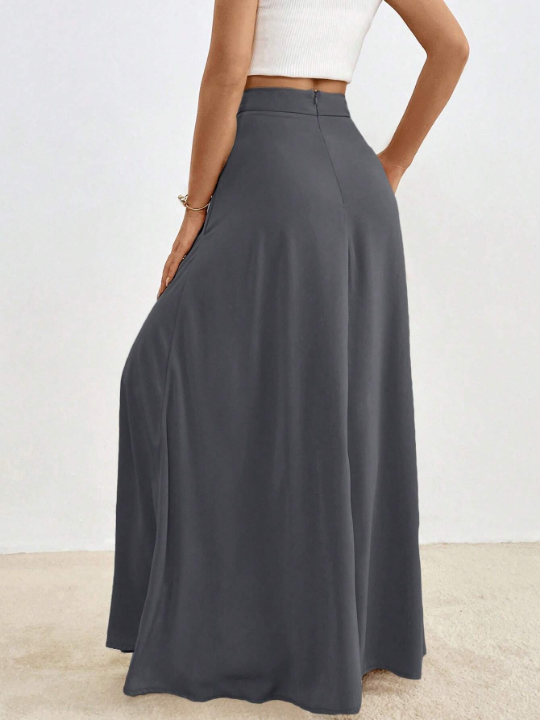 Essnce Solid High Waist Maxi Skirt