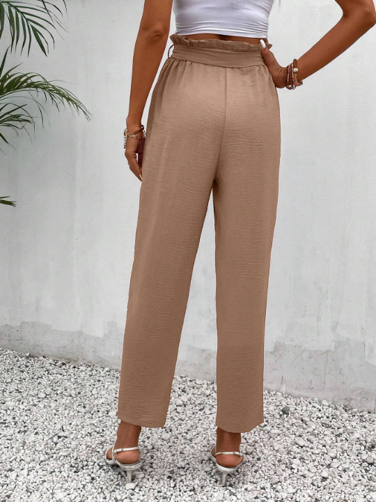 Frenchy Paperbag Waist Belted Pants