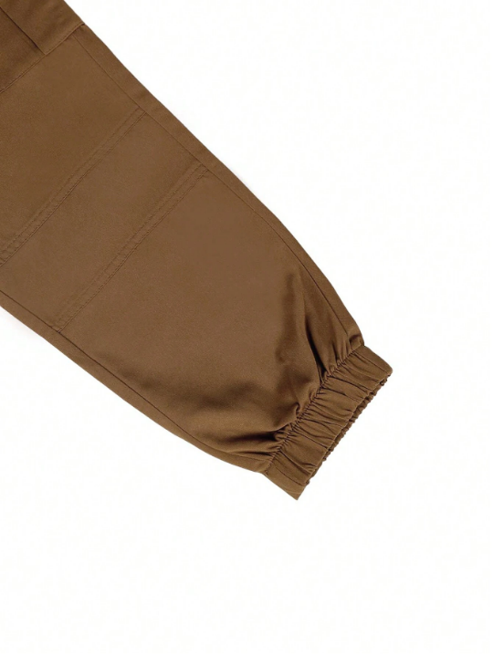 Manfinity Homme Men Flap Pocket Side Drawstring Waist Cargo Pants