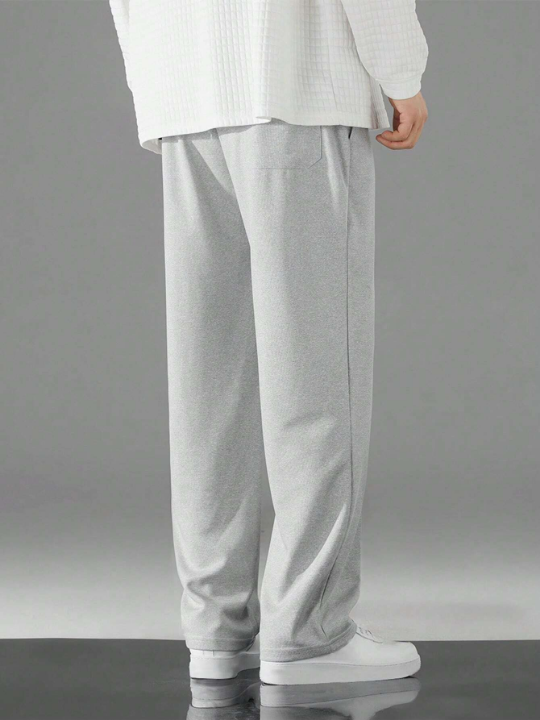 Men Drawstring Waist Straight Leg Pants