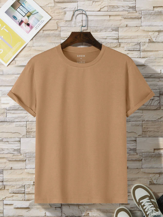 Men Solid Round Neck Tee