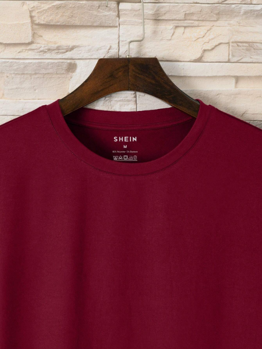 Men Solid Round Neck Tee