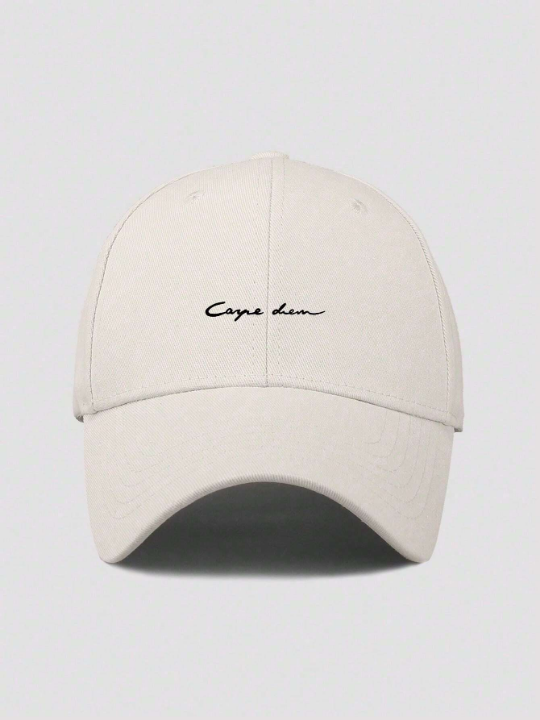 1pc Men's Adjustable Casual Baseball Cap With Simple Letter Print, Suitable For Daily Wear
