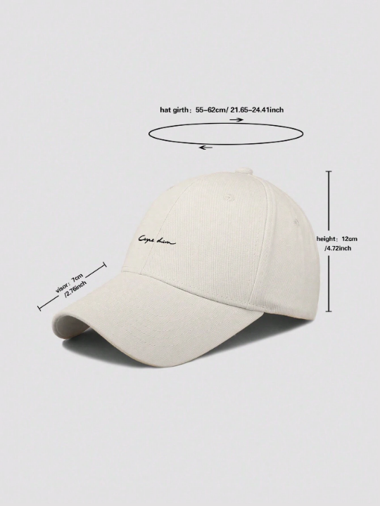 1pc Men's Adjustable Casual Baseball Cap With Simple Letter Print, Suitable For Daily Wear