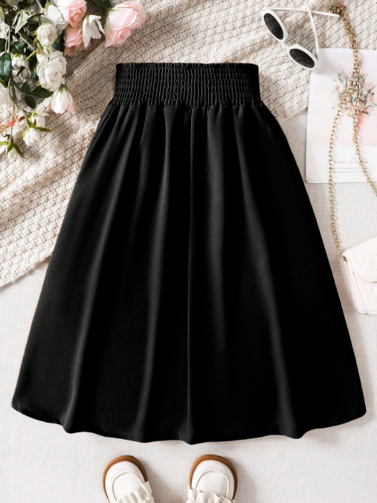 Tween Girl Bow Front Flare Skirt