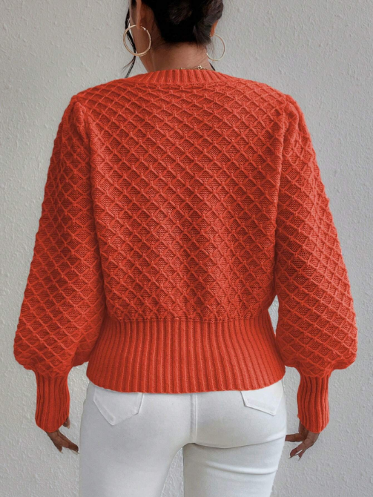 Frenchy Solid Bishop Sleeve Sweater