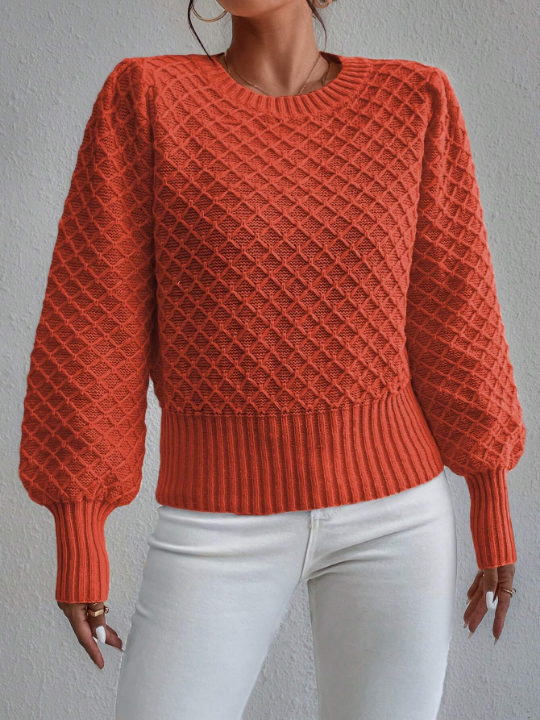 Frenchy Solid Bishop Sleeve Sweater