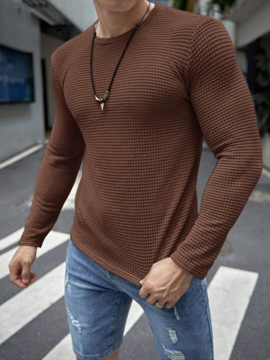 Manfinity Homme Men Solid Round Neck Tee