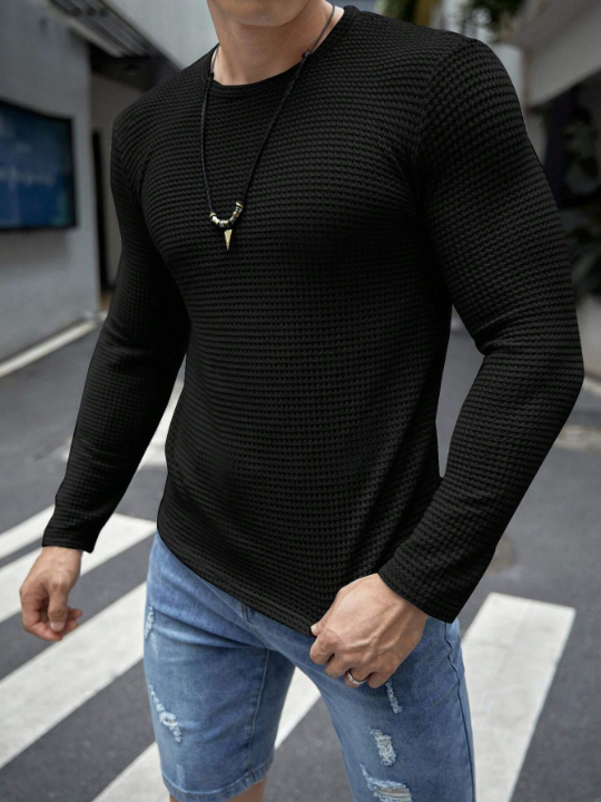 Manfinity Homme Men Solid Round Neck Tee