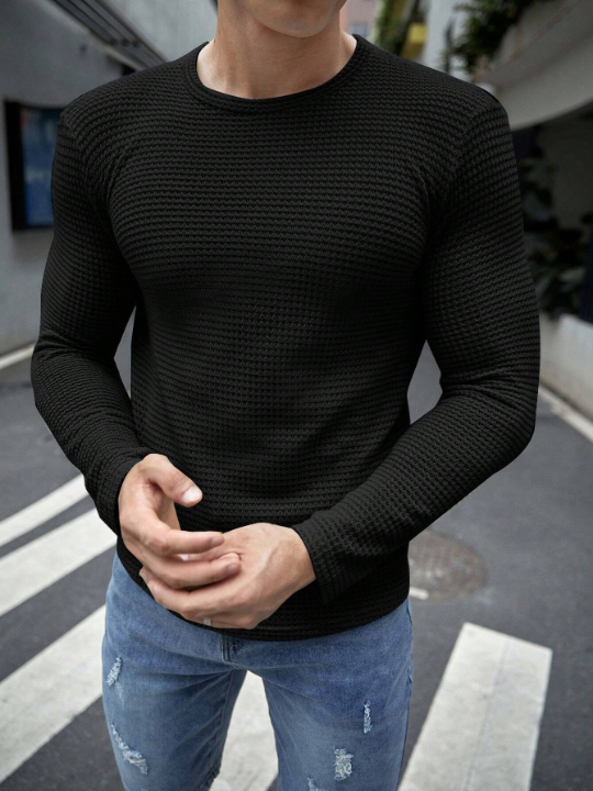 Manfinity Homme Men Solid Round Neck Tee