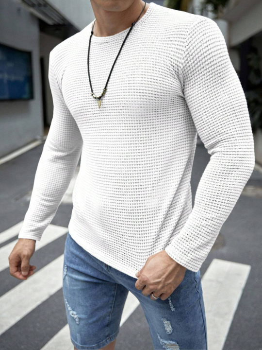 Manfinity Homme Men Solid Round Neck Tee