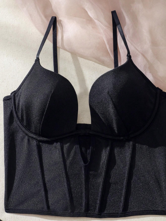 Mesh Underwire Garter Lingerie Set