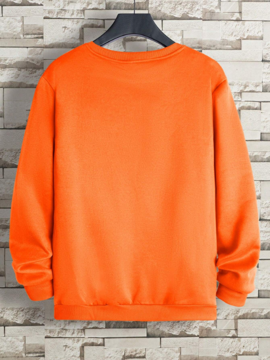 Men Solid Round Neck Sweatshirt Without Necklace