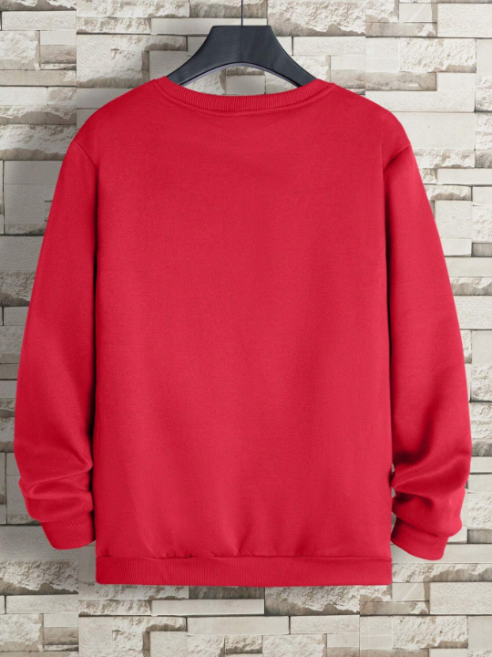 Men Solid Thermal Lined Sweatshirt