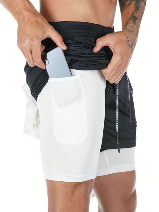 Sport Corelite Men 2 In 1 Phone Pocket Sports Shorts With Towel Loop