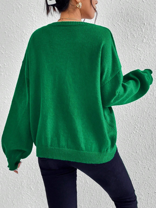 Essnce V Neck Drop Shoulder Sweater