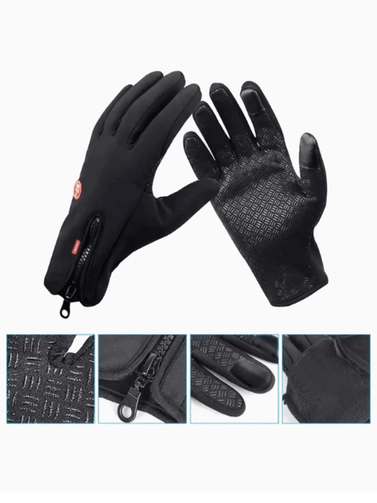 1pair Unisex Outdoor Cycling Warm Gloves With Touch Screen Function, Fleece Lined For Cold Weather, Suitable For Outdoor Activities And Daily Wear