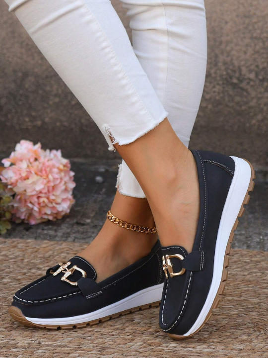 Summer New Style Hollow Out Elderly Women Pu Leather Shoes, Comfortable Peas Shoes, Flat Platform Women's Shoes