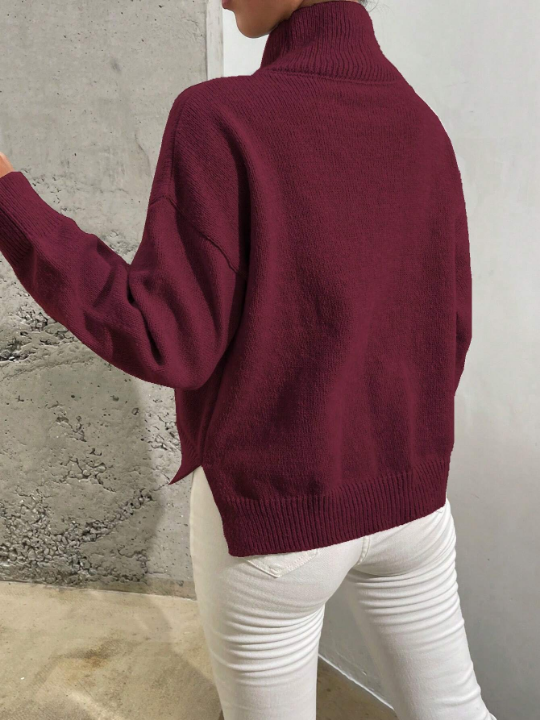 Essnce High Neck Drop Shoulder Sweater