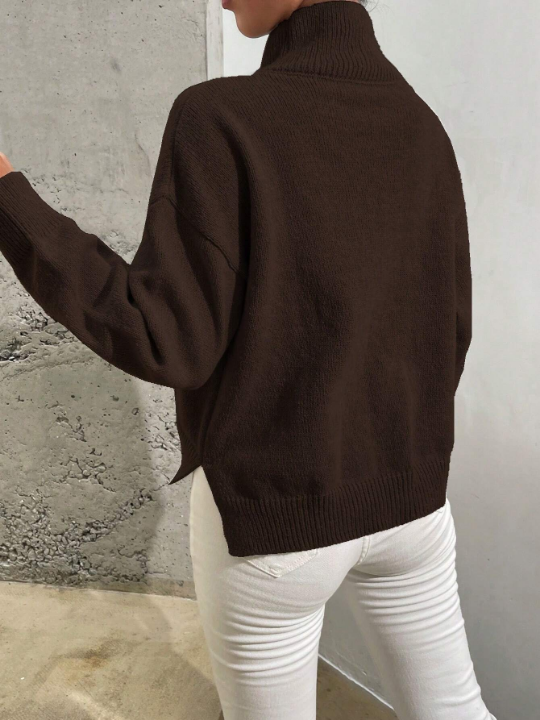 Essnce High Neck Drop Shoulder Sweater