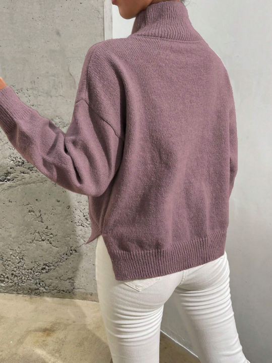 Essnce High Neck Drop Shoulder Sweater